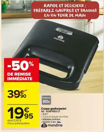 Mandine croque gaufre/panini
