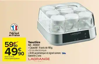 Carrefour Market Lagrange yaourtière offre