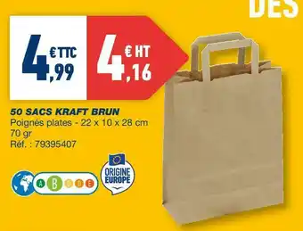 Bureau Vallée 50 sacs kraft brun offre