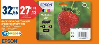 Bureau Vallée Epson pack de 4 cartouches d’encre t29 offre