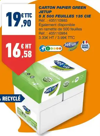 Bureau Vallée Carton papier green jetup 5 x 500 feuilles 135 cie offre