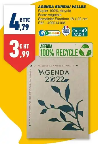 Quo vadis agenda bureau vallée