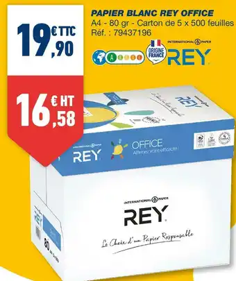 Bureau Vallée Rey papier blanc office offre