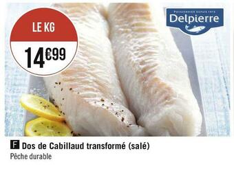 Delpierre dos de cabillaud transformé (salé)