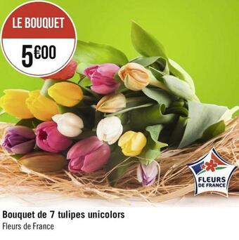 Bouquet de 7 tulipes unicolors