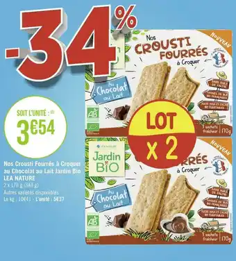Jardin bio lea nature nos crousti fourrés à croquer au chocolat au lait