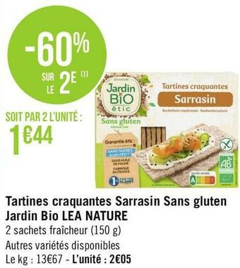 Jardin bio tartines craquantes sarrasin sans gluten lea nature