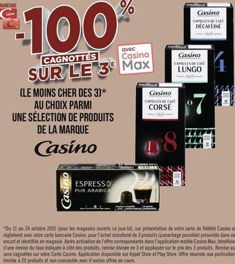 Casino bon plan au choix parmi une sélection de produits de la marque casino