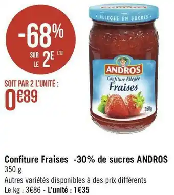 Confiture fraises -30% de sucres andros