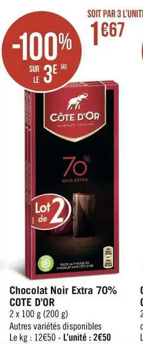 Côte d’or chocolat noir extra 70%