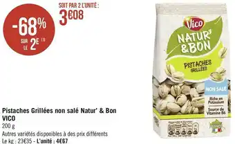 Vico pistaches grillées non salé natur’&bon