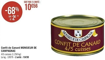 Monsieur de campagnac confit de canard