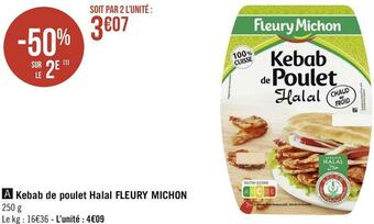 Fleury michon kebab de poulet halal