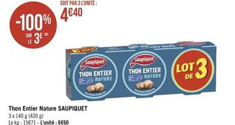 Saupiquet thon entier nature