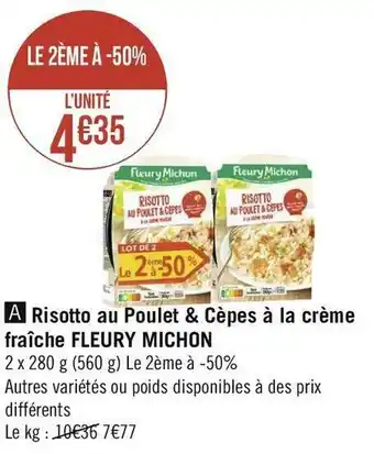 Fleury michon risotto au poulet & cèpes à la crème fraîche