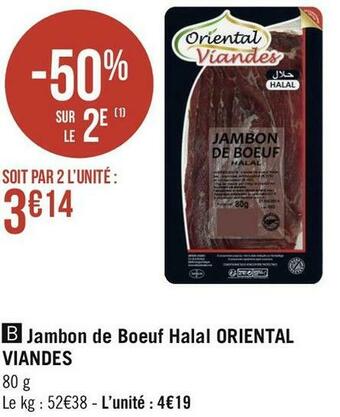 Oriental viandes jambon de boeuf halal