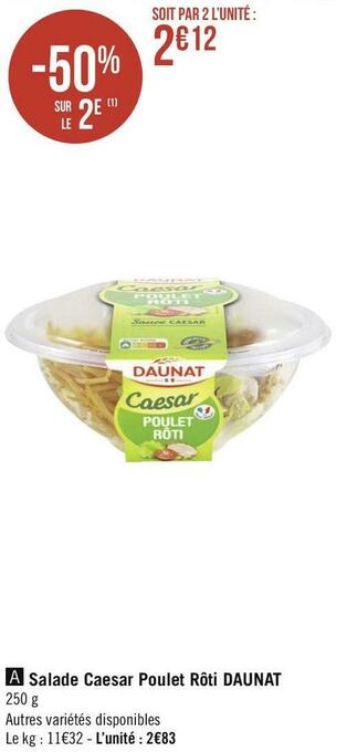 Daunat salade caesar poulet rôti