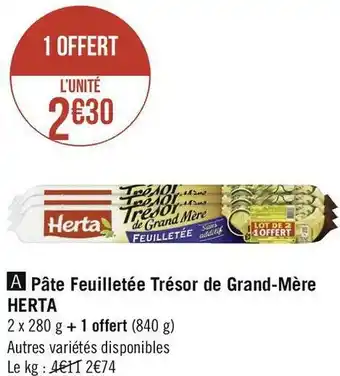 Géant Casino Herta pâte feuilletée trésor de grand-mère offre