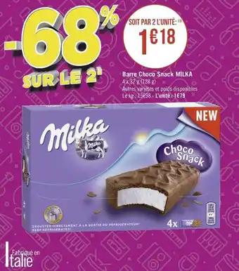 Milka barre choco snack