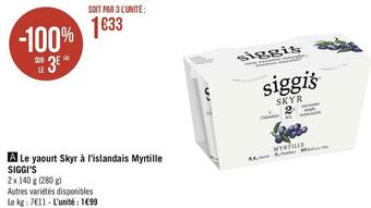 Siggi’s le yaourt skyr à l’islandais myrtille