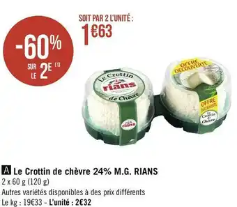 Rians le crottin de chèvre 24% m.g.