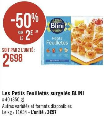 Blini les petits feuilletés surgelés