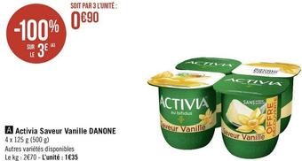 Danone activia saveur vanille