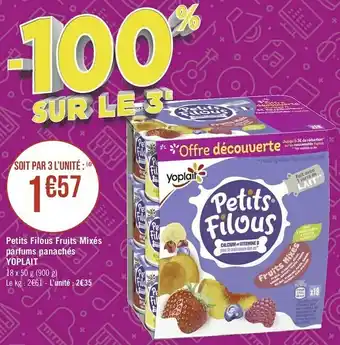 Yoplait petits filous fruits mixés parfums panachés