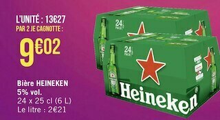 Heineken bière 5% vol.