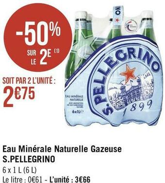 S.pellegrino eau minérale naturelle gazeuse