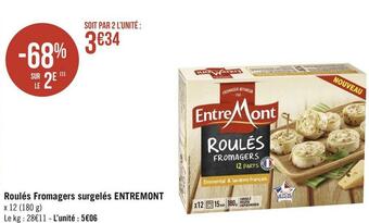 Entremont roulés fromagers surgelés