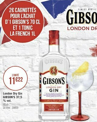 Gibson’s london dry gin 37,5 % vol.