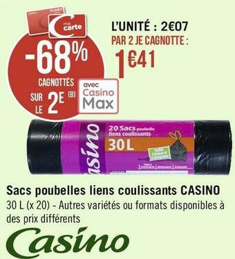 Casino sacs poubelles liens coulissants