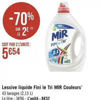 Mir lessive liquide fini le tri couleurs*