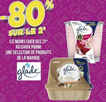 Géant Casino Glade bon plan sur une sélection de produits de la marque glade offre