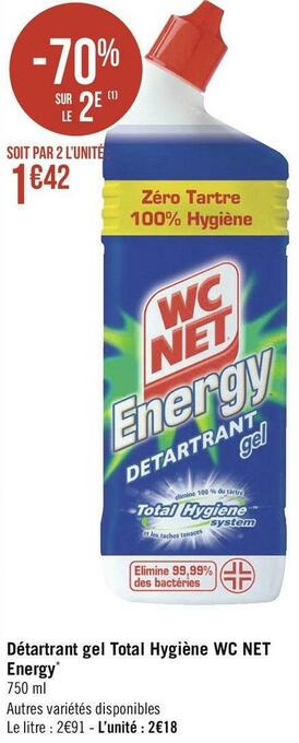 Wc net détartrant gel total hygiène energy*