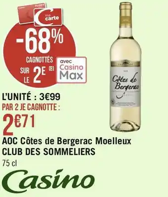 Club des sommeliers aoc côtes de bergerac moelleux