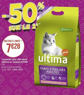 Ultima croquettes pour chat adulte stérilisé au saumon