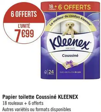 Kleenex papier toilette coussiné