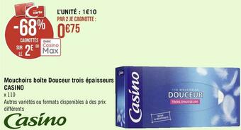 Géant Casino Casino mouchoirs boîte douceur trois épaisseurs offre