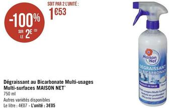 Maison net dégraissant au bicarbonate multi-usages multi-surfaces *