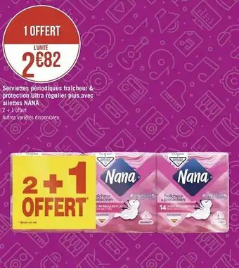 Nana serviettes périodiques fraîcheur & protection ultra régulier plus avec ailettes