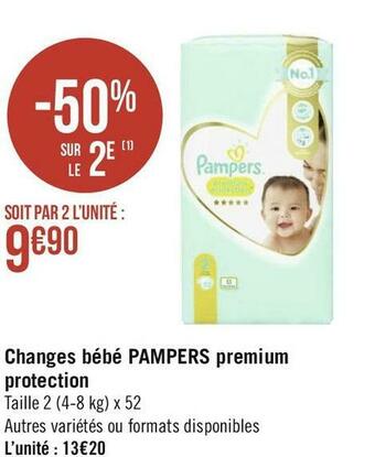 Pampers changes bébé premium protection