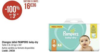 Pampers changes bébé baby-dry