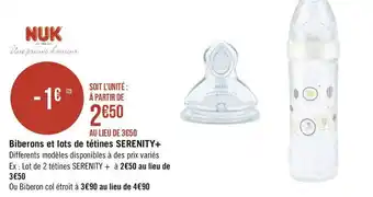 Nuk biberons et lots de tétines serenity+