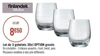 Finlandek lot de 3 gobelets 30cl option gravés