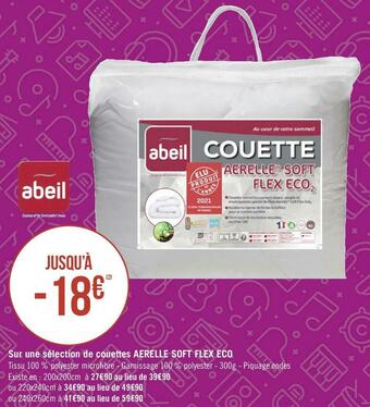 Abeil bon plan sur une sélection de couettes aerelle soft flex eco de la marque abeil