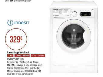 Géant Casino Indesit lave-linge séchant offre