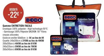 Dodo bon plan sur la gamme entretien facile