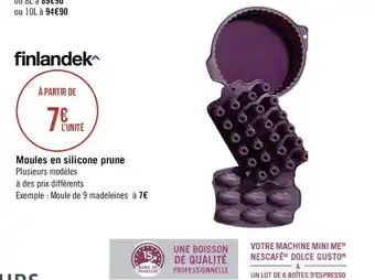 Géant Casino Finlandek moules en silicone prune offre
